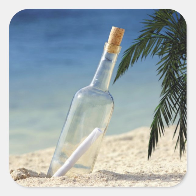 Adesivo Quadrado Vinheta Castaway Party 1 (Frente)