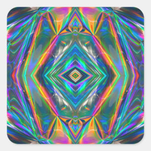 Adesivo Quadrado Vinheta-cromo iridescente