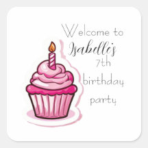 Vinheta-Cupcake rosa-branca