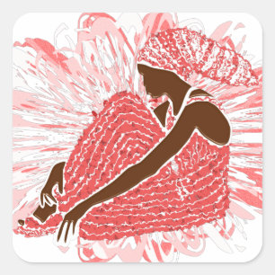 Adesivo Quadrado Vinheta da Praça do Patrimônio AFRICANO