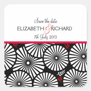 Adesivo Quadrado Vinheta das flores brancas pretas retrorreflectora