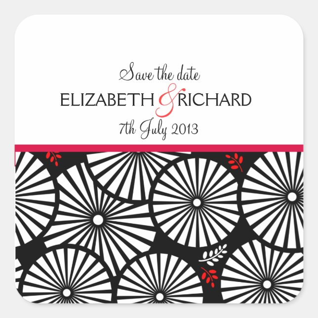 Adesivo Quadrado Vinheta das flores brancas pretas retrorreflectora (Frente)