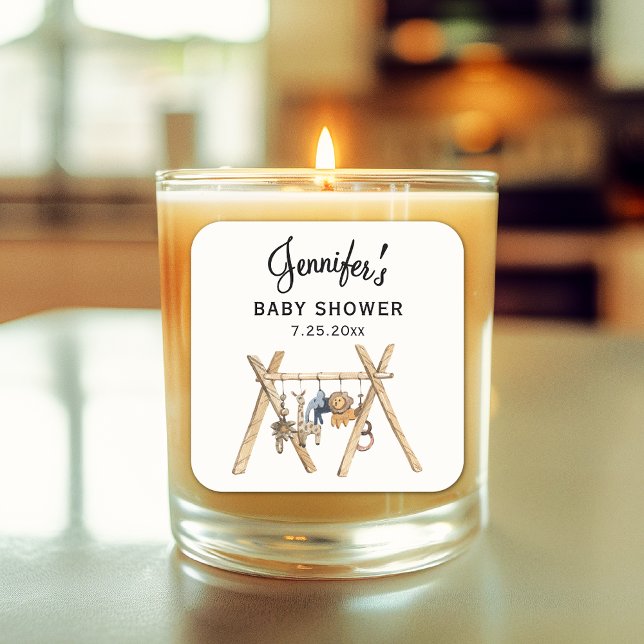 Adesivo Quadrado Vinheta de 3 polegadas com Chá de fraldas neutro p (Criador carregado)