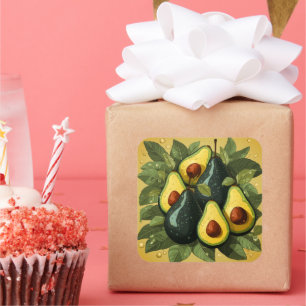 Adesivo Quadrado Vinheta de abacates