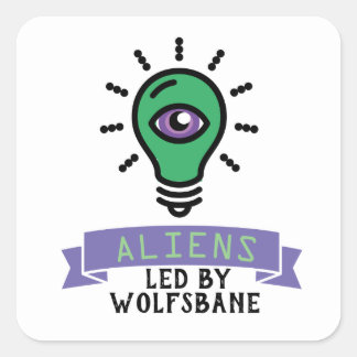 Adesivo Quadrado Vinheta de Alienígena da Equipe Scrimo