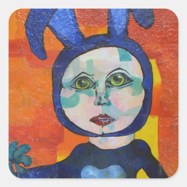 Adesivo Quadrado Vinheta de Amigos Bunny (Frente)