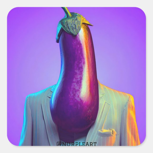 Adesivo Quadrado Vinheta de Arte Enurrada (Frente)