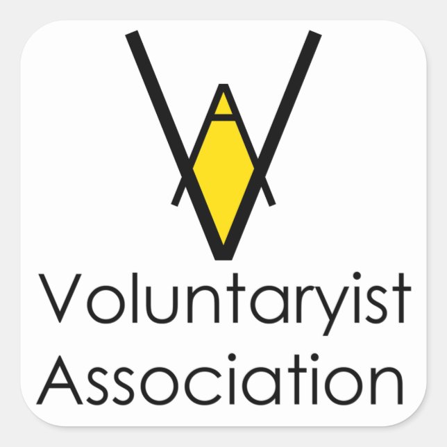 Adesivo Quadrado Vinheta de Associação Voluntarista (Frente)