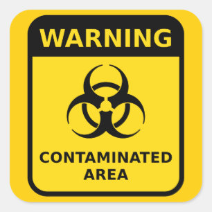 Adesivo Quadrado Vinheta de aviso de perigo biológico