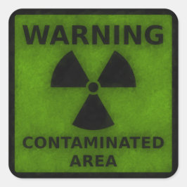 Adesivo Quadrado Vinheta de Aviso de Radiação