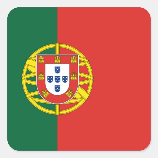 Adesivo Quadrado Vinheta de bandeira portuguesa (Frente)
