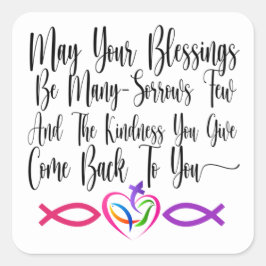 Adesivo Quadrado Vinheta de Bênção