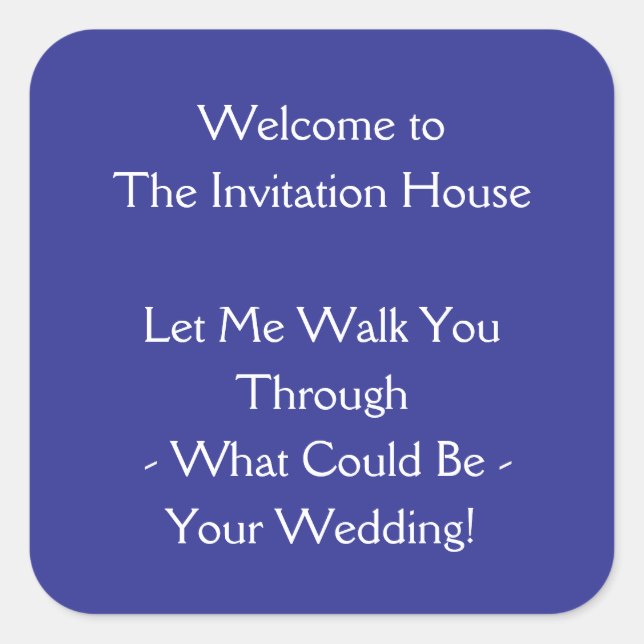 Adesivo Quadrado Vinheta de Boas-vindas (Frente)