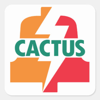 Adesivo Quadrado Vinheta de Cactus Eleven Bell desenhada por Robitu