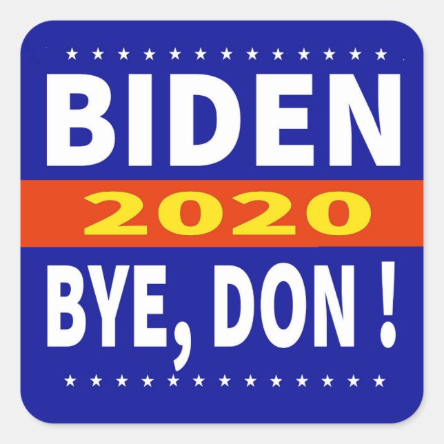 Adesivo Quadrado Vinheta de campanha Joe Biden (Frente)