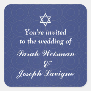 Adesivo Quadrado Vinheta de Casamento Judeu