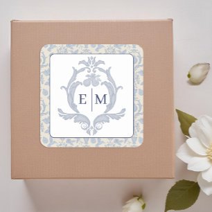 Adesivo Quadrado Vinheta de Casamento por Monograma Perfeito de Per