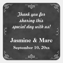 Adesivo Quadrado Vinheta de Chá de panela ou de casamento