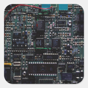 Adesivo Quadrado Vinheta de Circuito