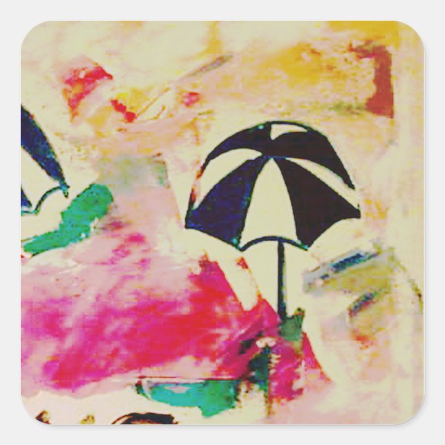 Adesivo Quadrado Vinheta de cor do Cheio La Playa (Frente)