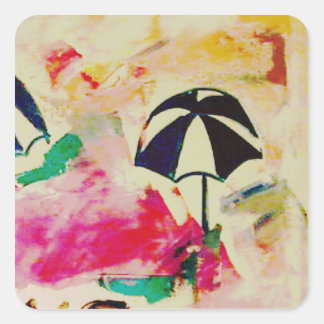 Adesivo Quadrado Vinheta de cor do Cheio La Playa