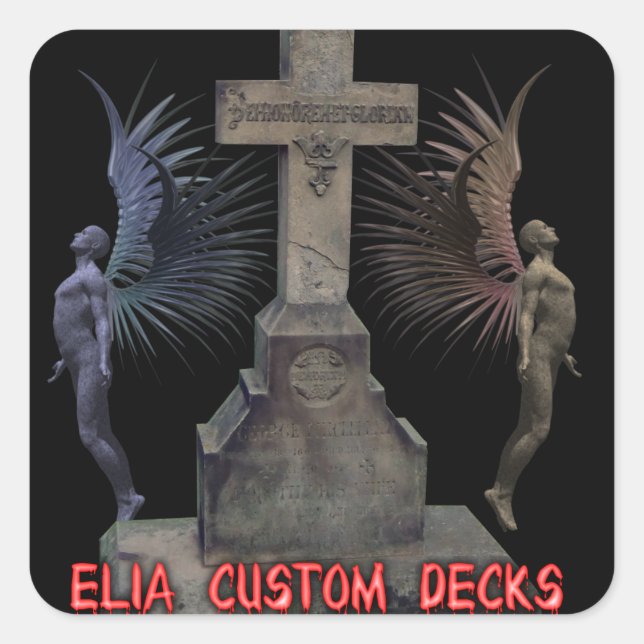 Adesivo Quadrado vinheta de cruz do tutor (Frente)