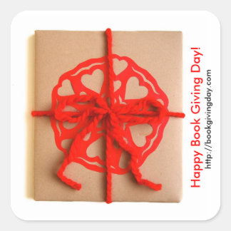 Adesivo Quadrado vinheta de Dia Internacional do Livro (quadrado)