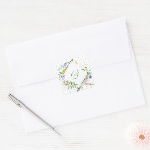 Adesivo Quadrado Vinheta de Diamante de Flores Selvagem