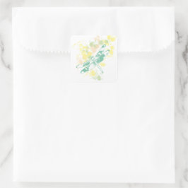 Adesivo Quadrado Vinheta de Dragonfly Square Splash Splash