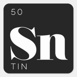 Adesivo Quadrado Vinheta de Elementos de Mesa periódica // Tin