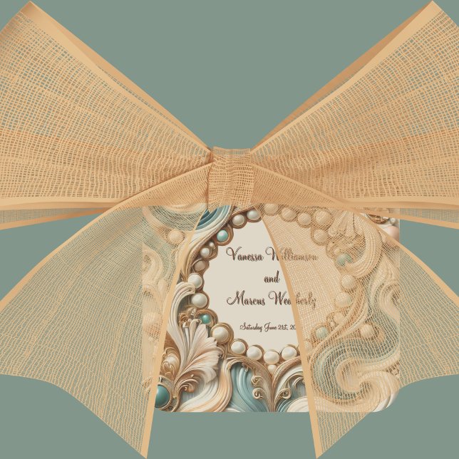 Adesivo Quadrado Vinheta de empacotamento de legância costeira (Criador carregado)