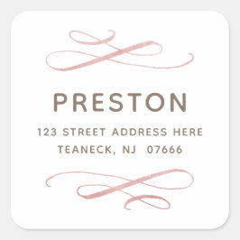 Adesivo Quadrado Vinheta de Endereços de Sugestões de Estirpes Call