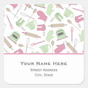 Adesivo Quadrado Vinheta de Endereços Pensada ao cozinhar