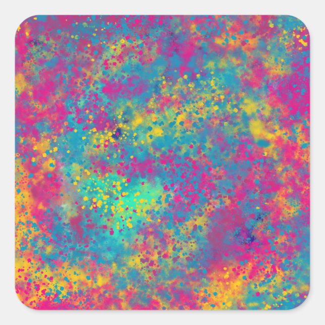 Adesivo Quadrado Vinheta de enrolamento de presente para pintura de (Frente)