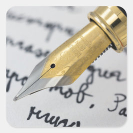 Adesivo Quadrado Vinheta de Escrevendo de composição