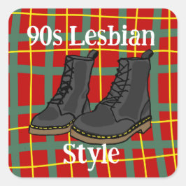 Adesivo Quadrado Vinheta de estilo lésbica dos anos 90