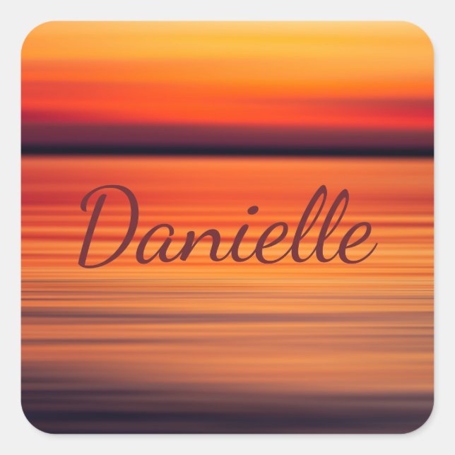 Adesivo Quadrado Vinheta de faixas sunset III (Frente)