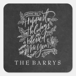 Adesivo Quadrado Vinheta de feriados mais felizes do quadro