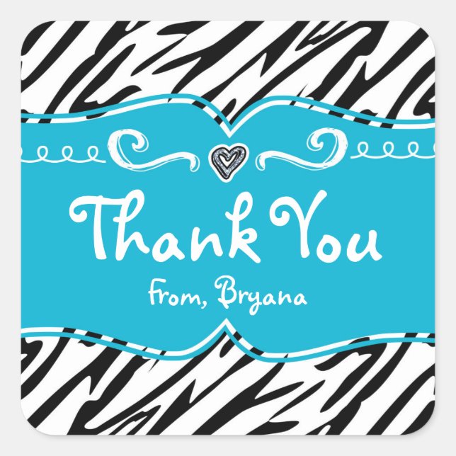 Adesivo Quadrado Vinheta de Festa de aniversario de meninas para im (Frente)