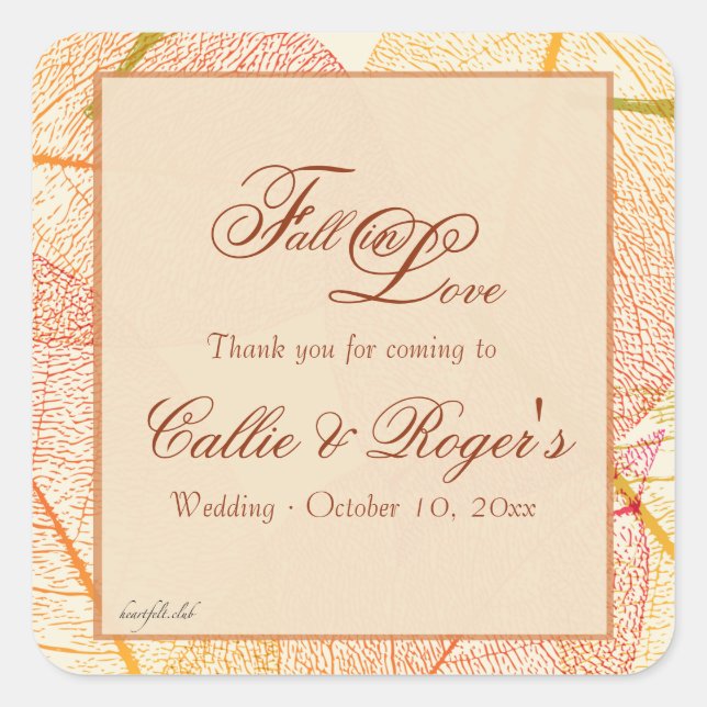 Adesivo Quadrado Vinheta de Folhas (Frente)