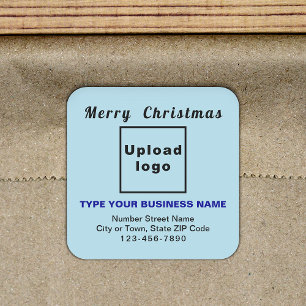 Adesivo Quadrado Vinheta de Forma Quadrada de Natal Azul Claro
