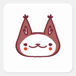 Adesivo Quadrado Vinheta de Gato de Palhaço