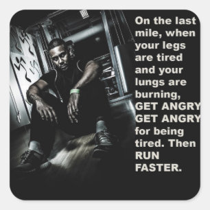 Adesivo Quadrado Vinheta de ginástica Motivacional