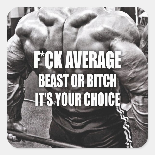 Adesivo Quadrado Vinheta de ginástica Motivacional (Frente)