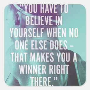 Adesivo Quadrado Vinheta de ginástica Motivacional