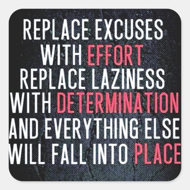 Adesivo Quadrado Vinheta de ginástica Motivacional (Frente)