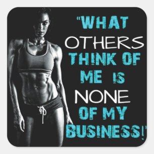 Adesivo Quadrado Vinheta de ginástica Motivacional