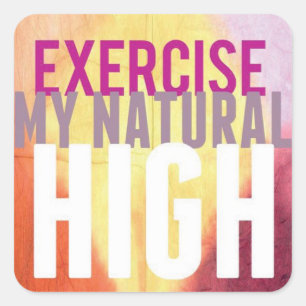 Adesivo Quadrado Vinheta de ginástica Motivacional