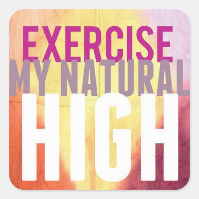 Adesivo Quadrado Vinheta de ginástica Motivacional (Frente)