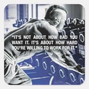 Adesivo Quadrado Vinheta de ginástica Motivacional